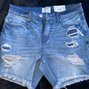 Ripped jean shorts